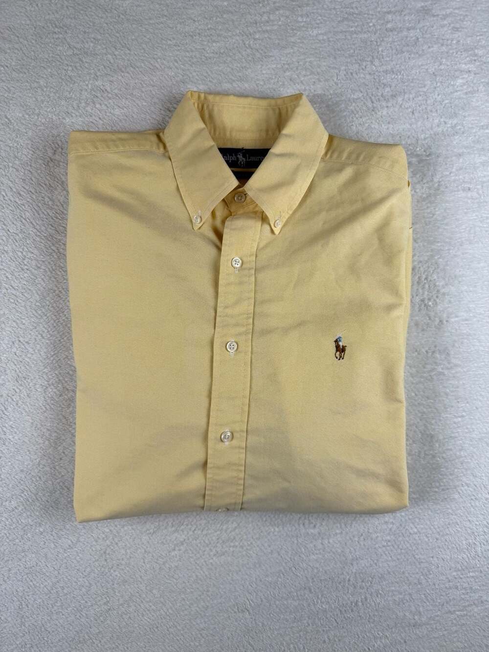 Ralph Lauren Classic Fit Long Sleeve Oxford Button Down Shirt Yellow Men's 16-35